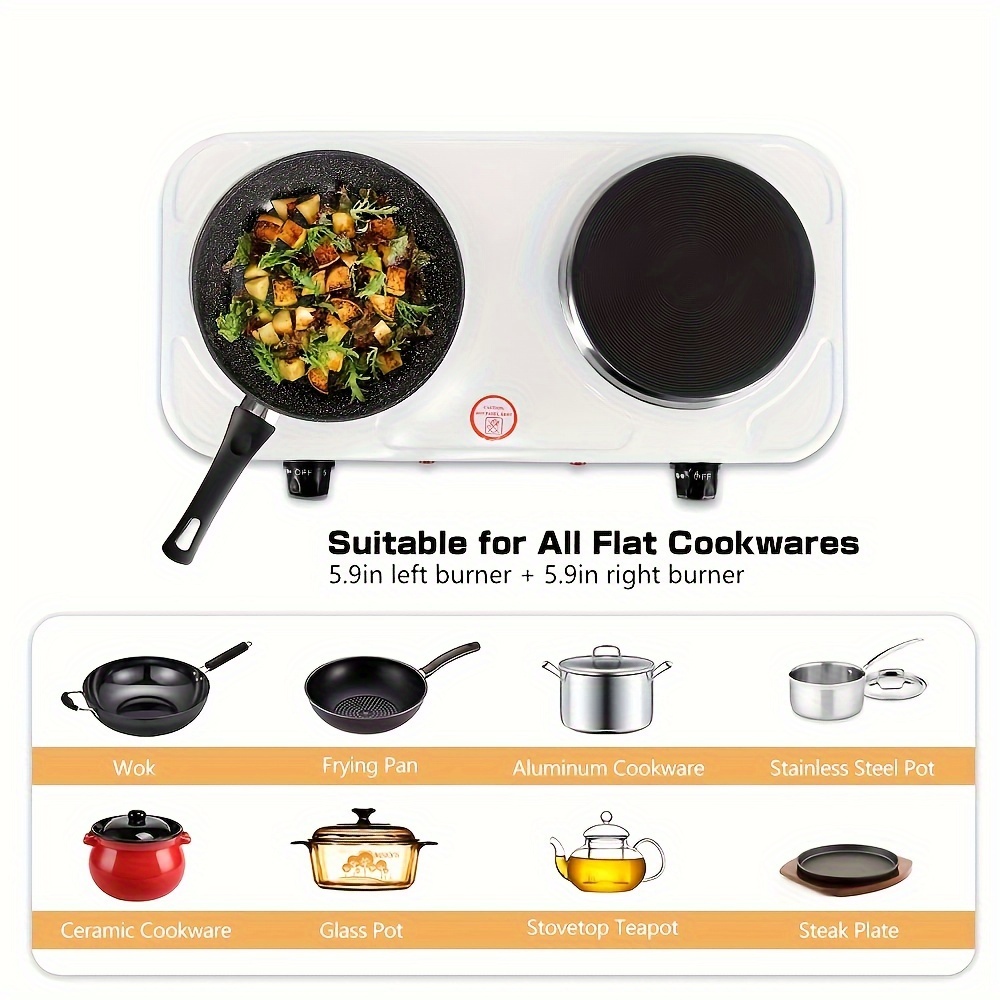 Portable Electric Single Burner 1000W Hot Plate Countertop Stove Cooking  Dorm