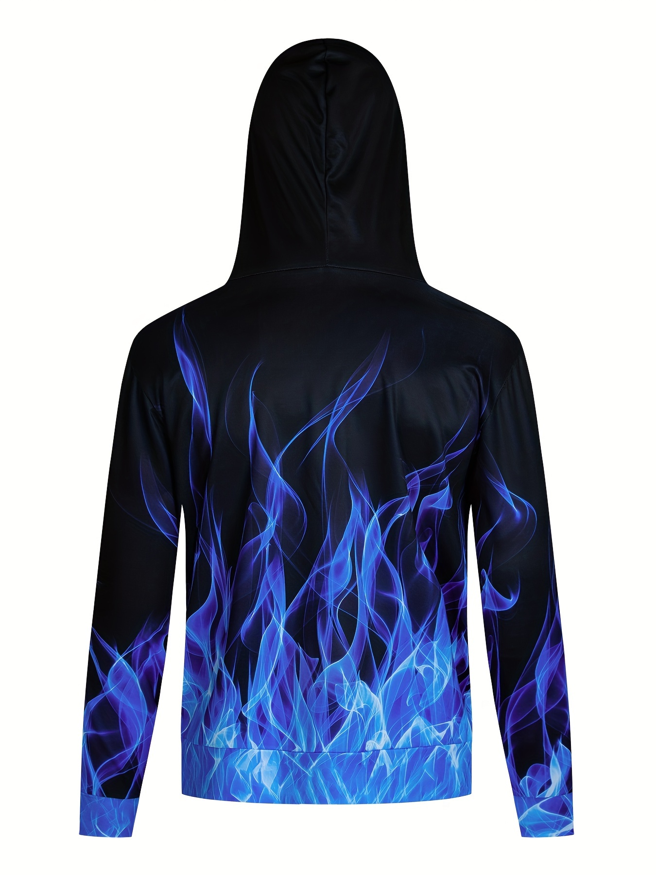 Men 3d abstract shop smoke print hooded sweatshirt