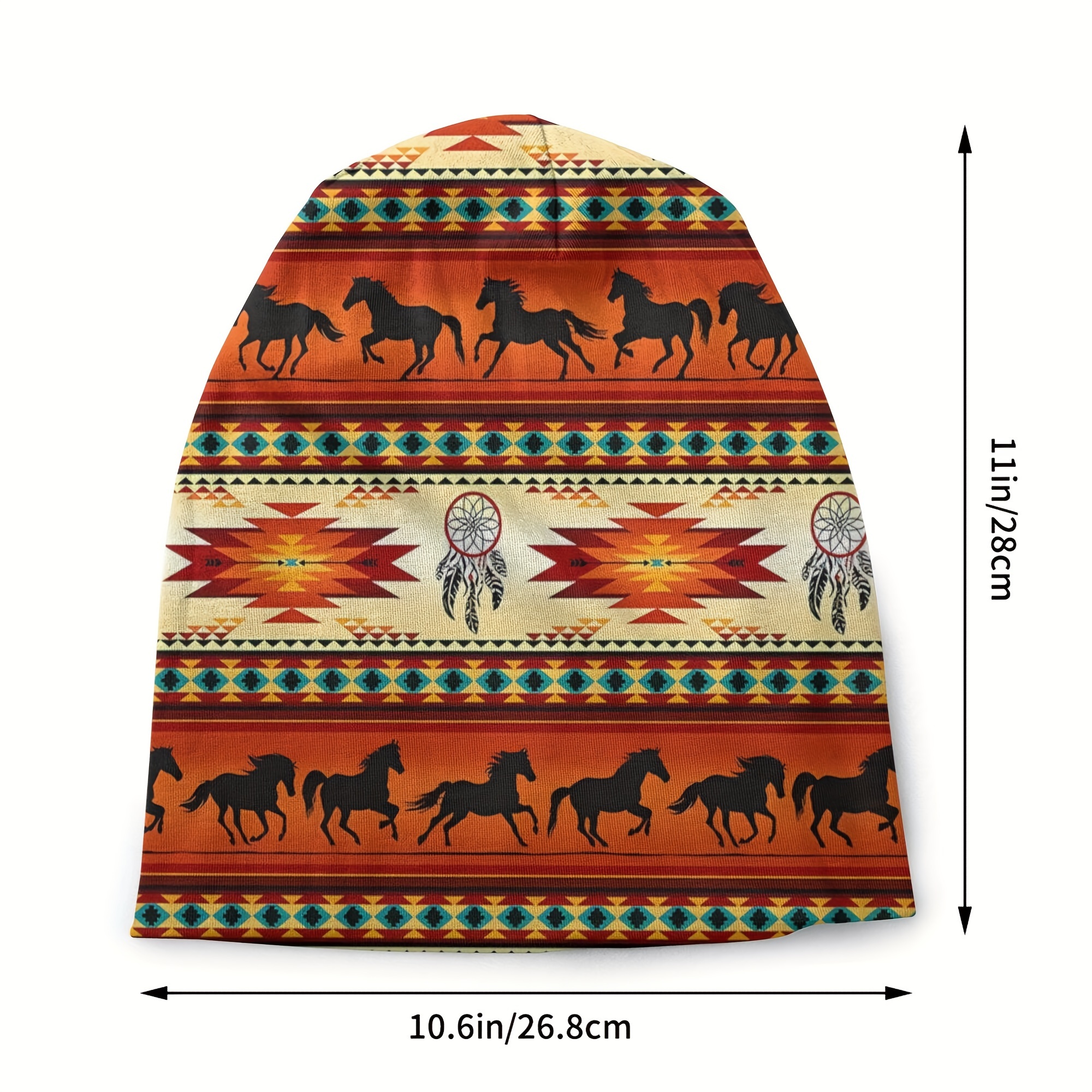 1pc american native pattern mens skullies beanies horse stripe ski bonnet hats details 6