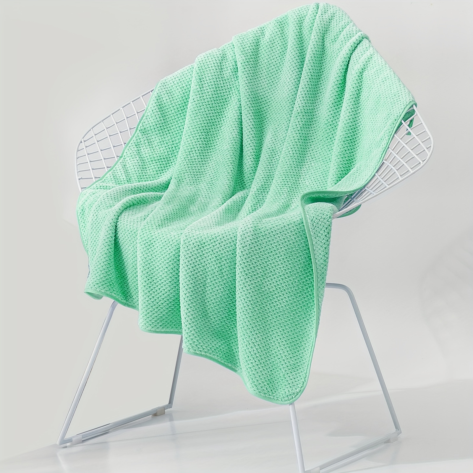 Solid Color Towel Set Household Microfiber Towel Soft Hand - Temu