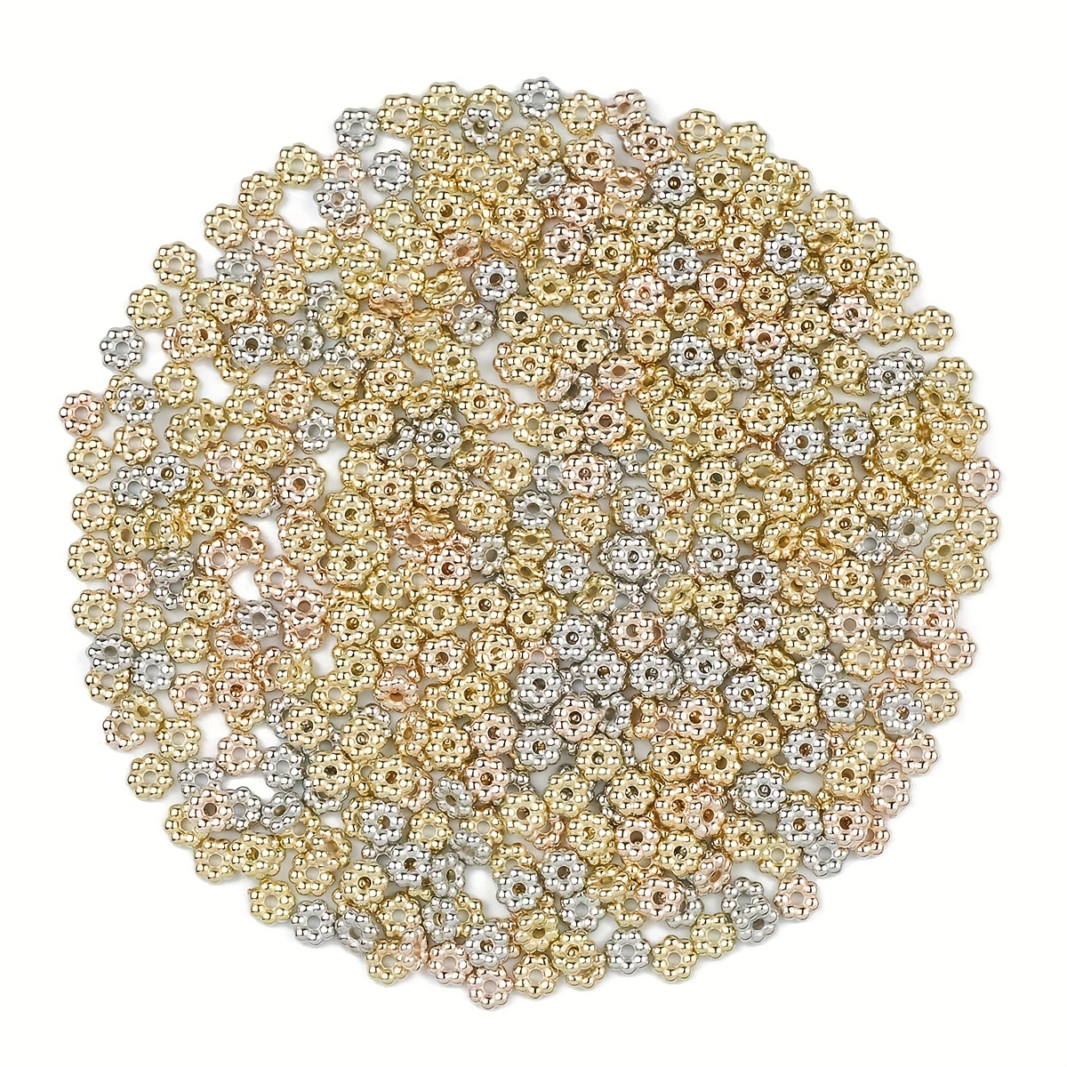 100pcs Ccb Snowflake Spacer Beads Necklace Making Semi-finished Additions Handmade Craft Supplies