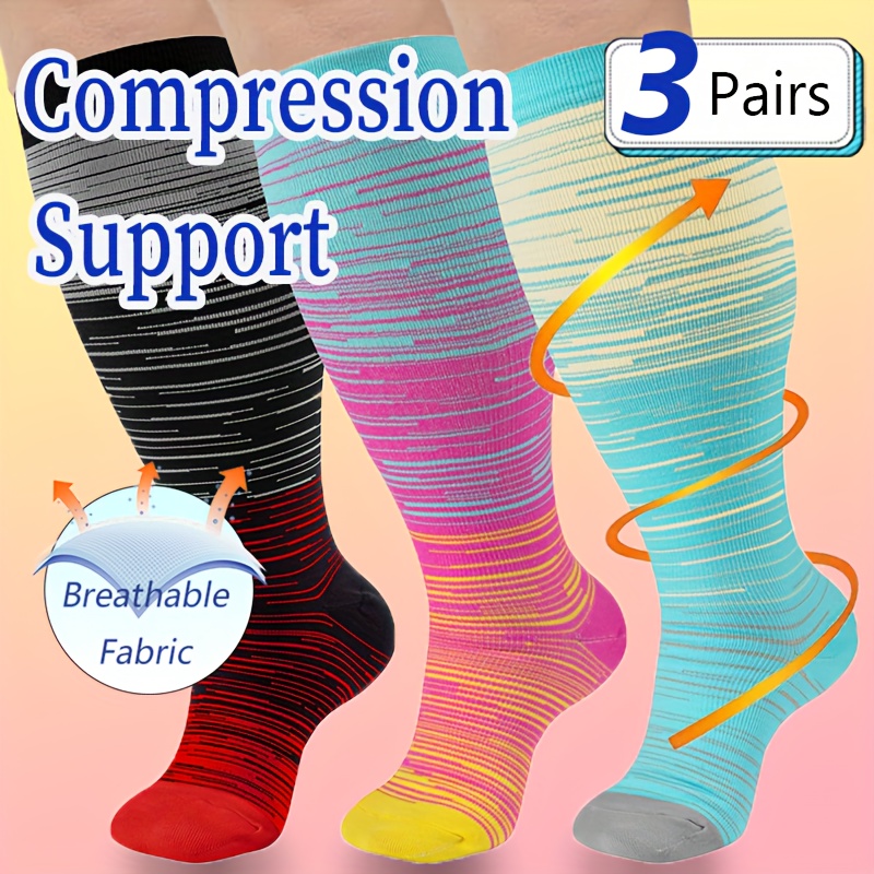 Plus Size Copper Sports Compression Socks Circulation 20 30 - Temu