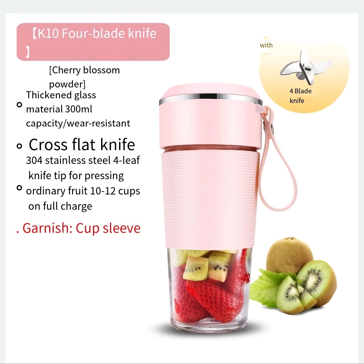 Cross-border Portable Usb Charging Fruit Juicer Mixer, Electric