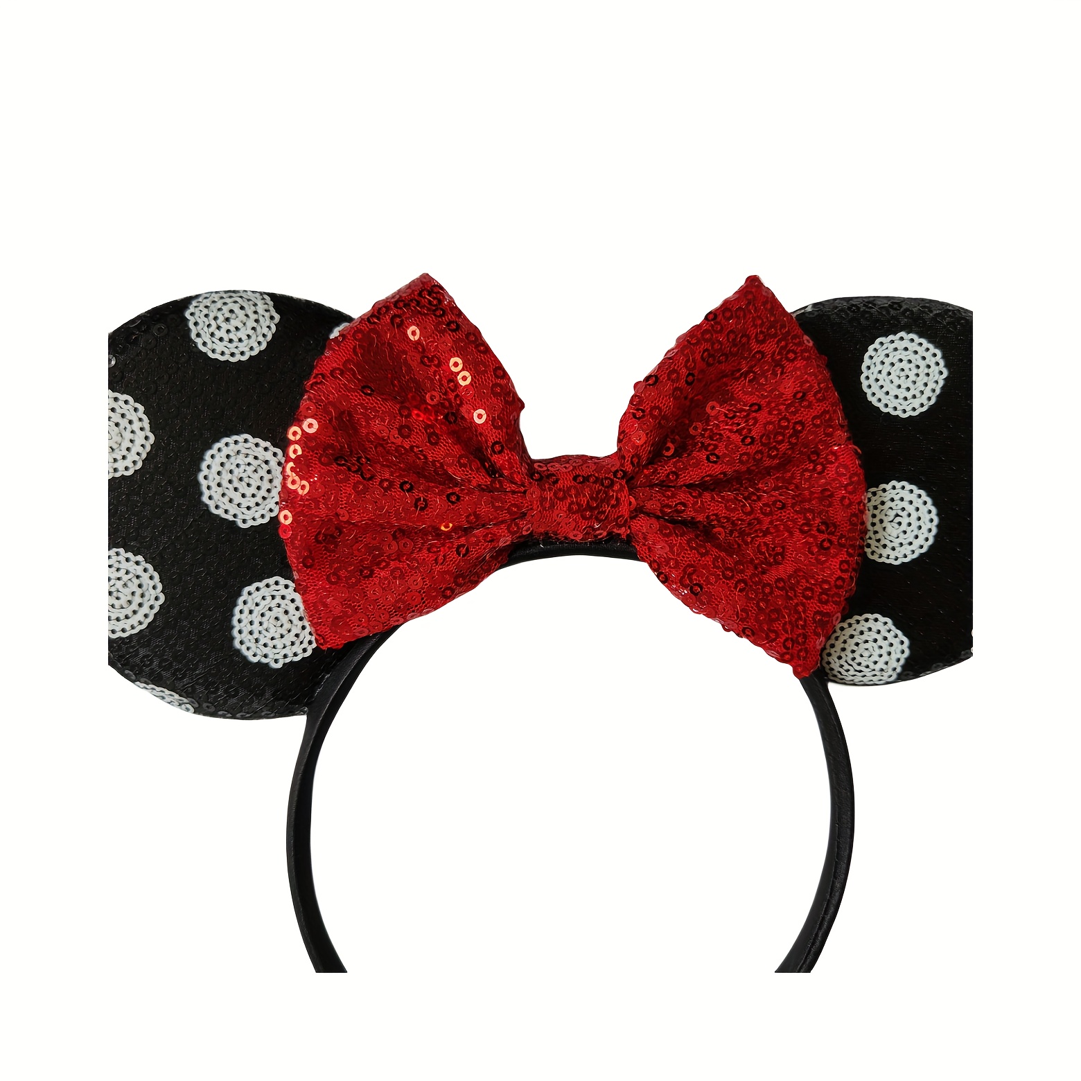 Disney Minnie Mouse Red Polka Dot Bow Ears Headband