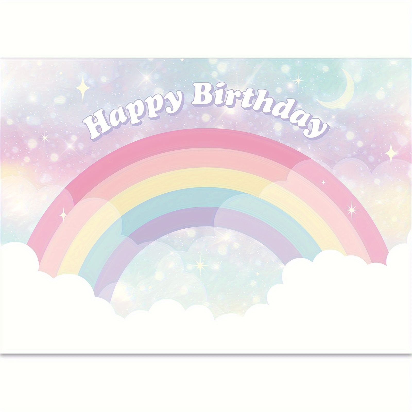 Pastel Rainbow Color Happy Birthday Banner