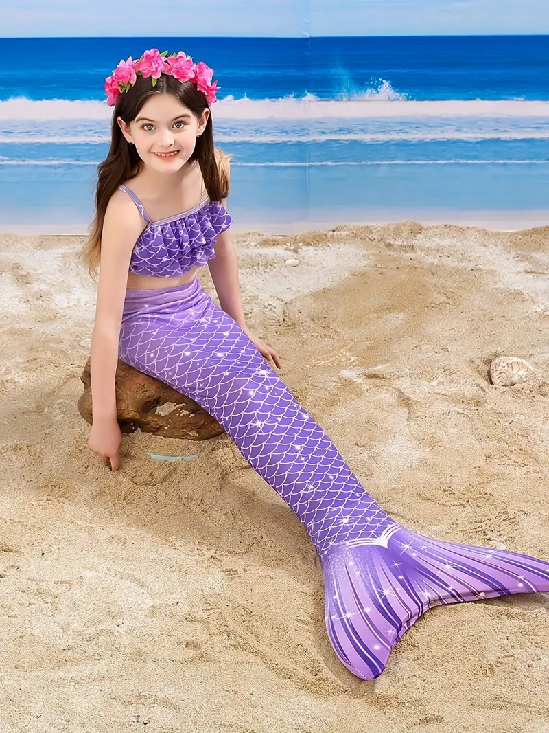 Girl S Mermaid Swimsuit Set