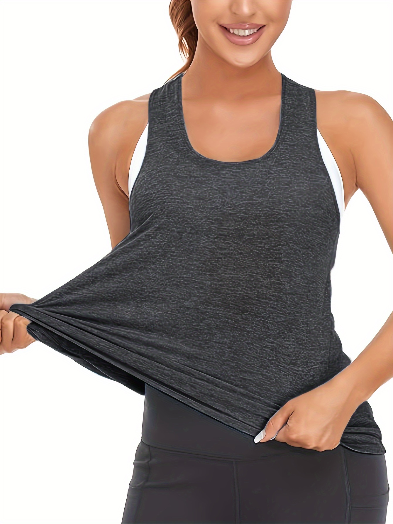 4pcs Women's Quick-Dry Workout Tank Tops - Sleeveless Racerback Yoga Tops with Medium Stretch, Round Neck Activewear for Gym, Training & Casual Wear, 4 Solid Colors (Pink/Black/Dark Grey/Light Teal), Workout Clothes, Gym Apparel, Sleeveless Design, Durable Sportswear