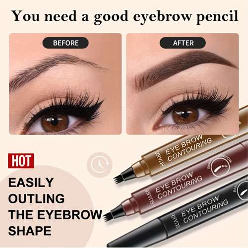 5-Color 4 Split Eyebrow Pen, Waterproof Eyebrow Gray Brown Tint Stick, Long Lasting Eyebrow Tattoos Natural Eyebrow Shaping Pen