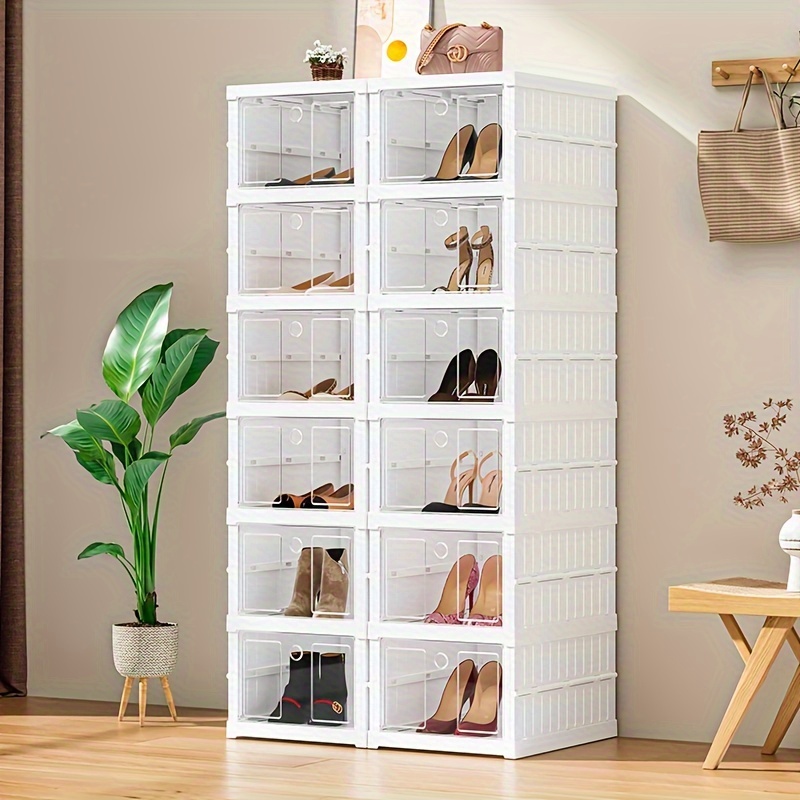 1pc 6 tier Cajas Zapatos Transparentes Puerta Estante - Temu