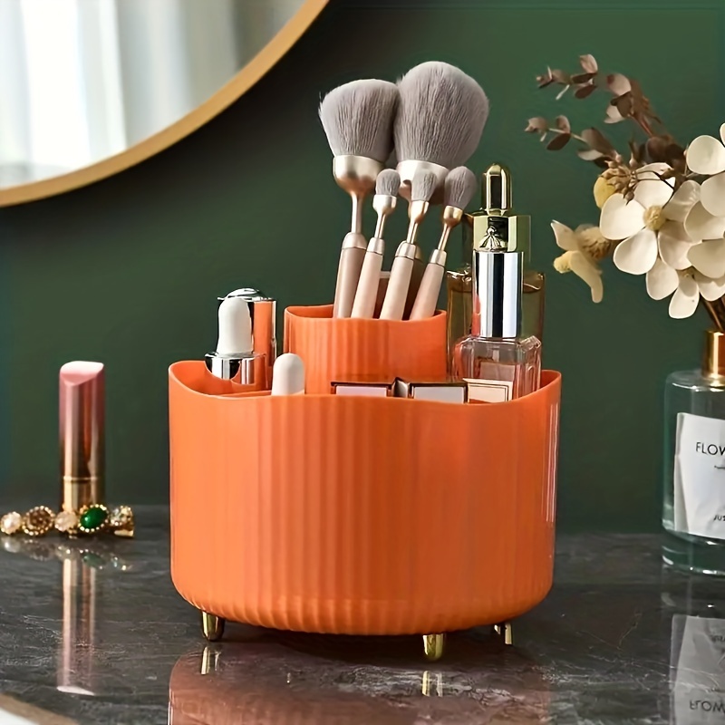 360 Rotating Makeup Brush Holder Desktop Cosmetic Lipstick Storage Box For  Home