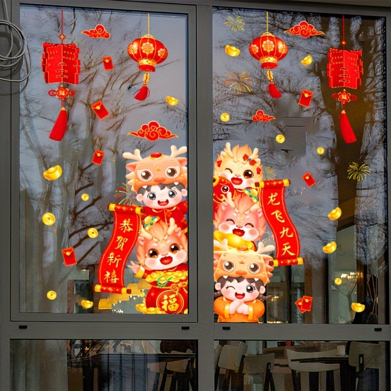 Chinese New Year Dragon Decoration Wall Decorations 2024 Window