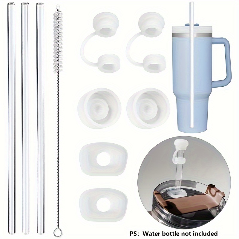 Stanley Cup Accessories Set Including 6 Pcs Silicone Spill Proof Stopper, 2  Pcs Straw Cover Cap for 9-10 mm Straws, 1 Pcs Transparent Silicone Boot