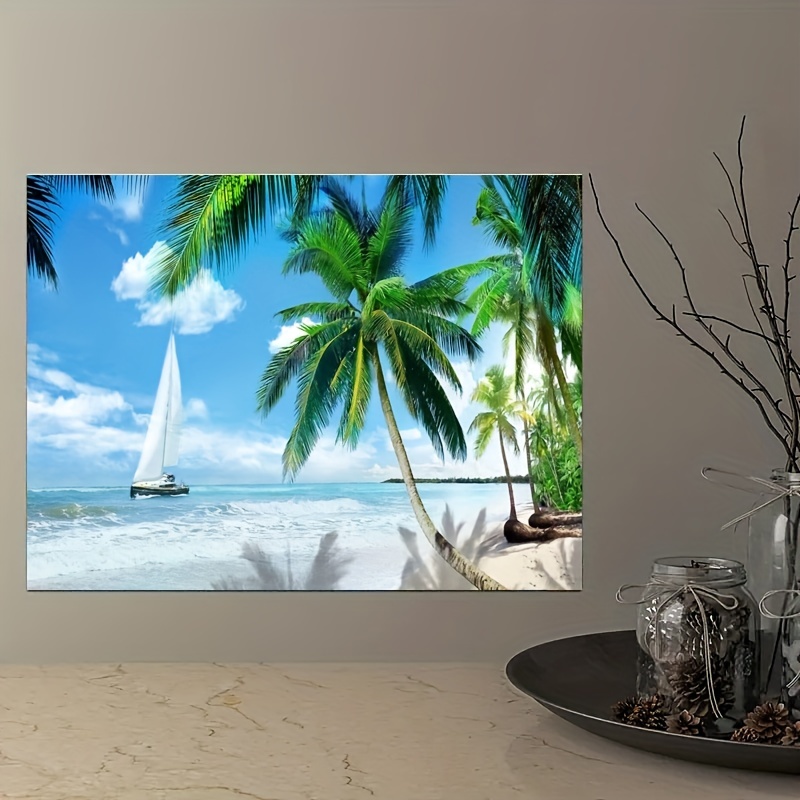 Landscape Creative Island Coconut Tree Beach Plate - Temu Canada