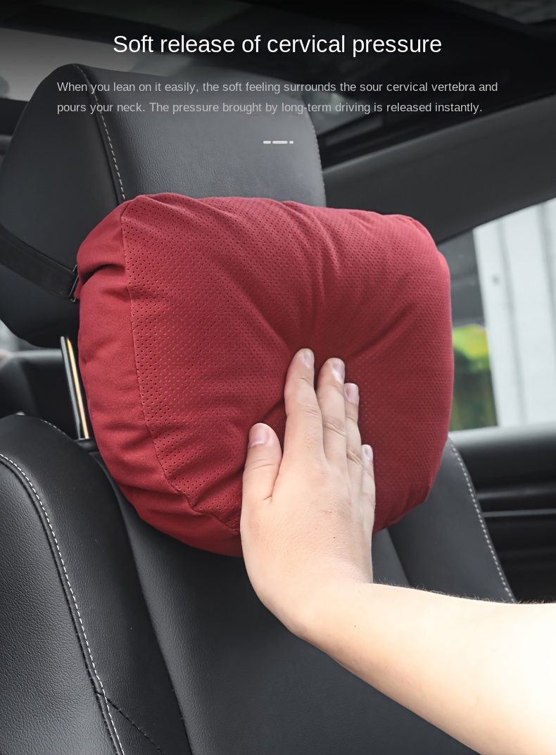 PU Leather Large Red Car Neck Pillow