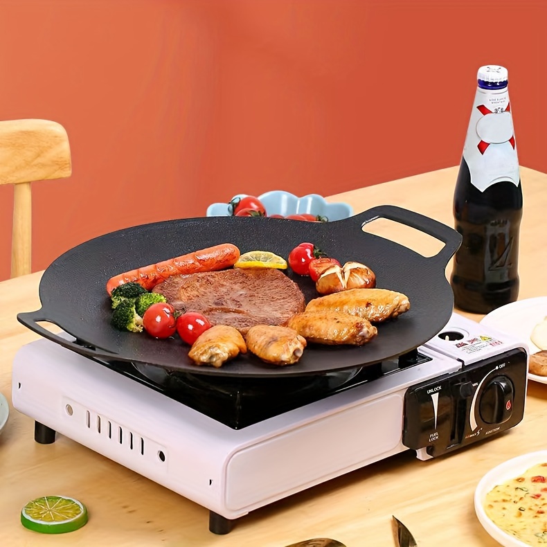 versatile cast iron griddle with dual handles nonstick round   for pancakes   bbq more     and   results details 0