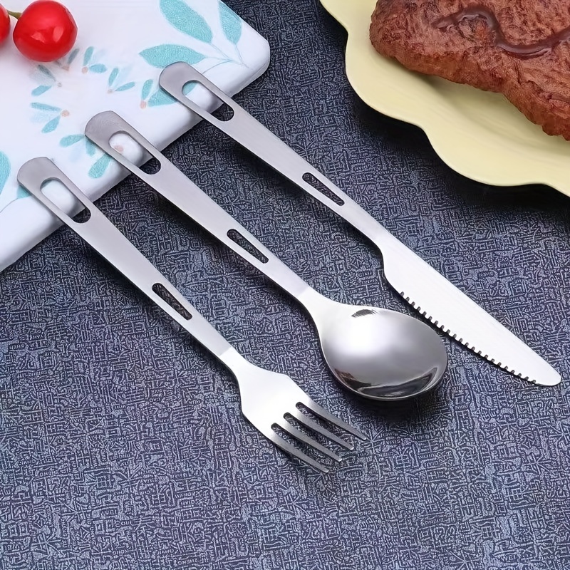 Dinnerware Portable Printed Stainless Steel Spoon Fork Steak - Temu