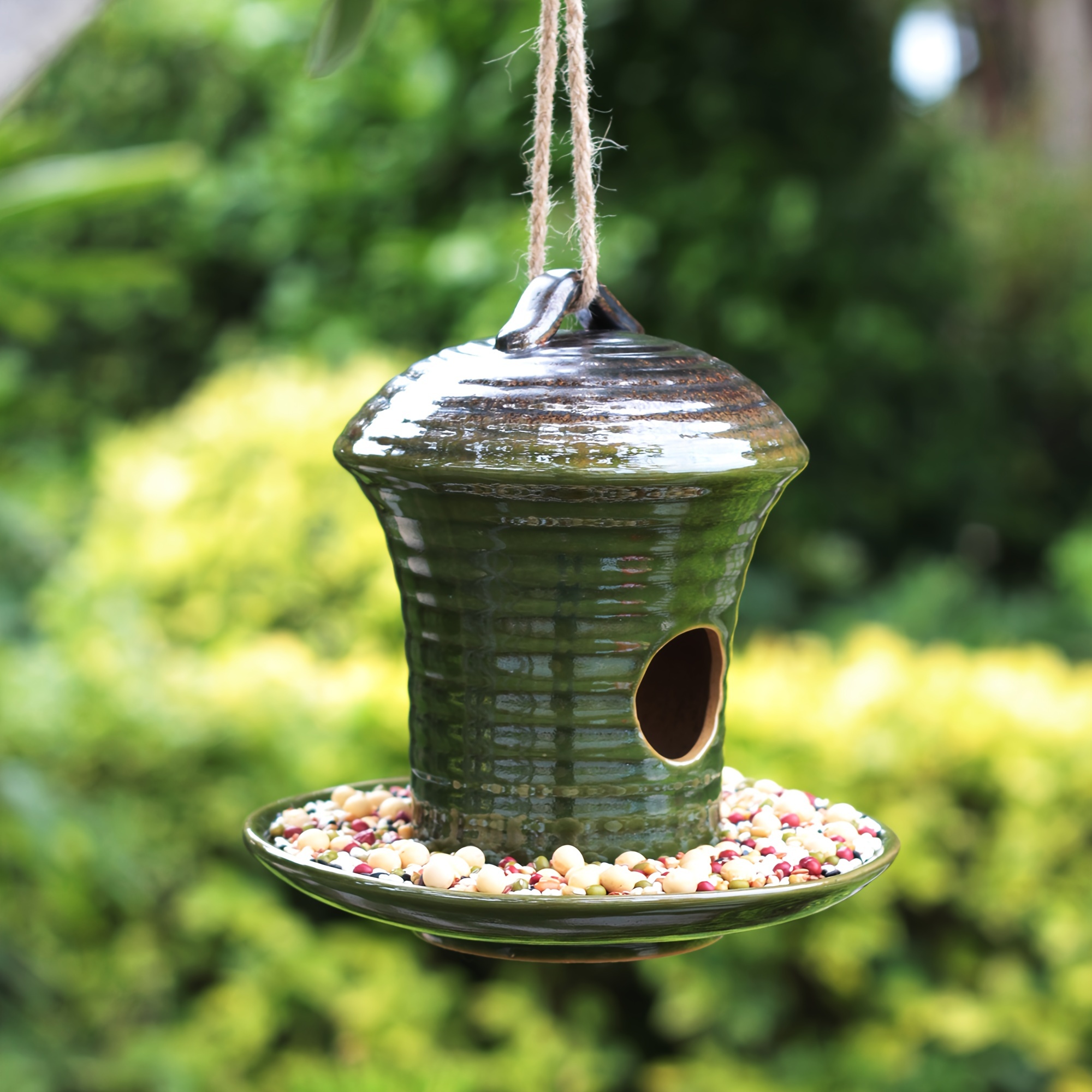 kueatily Mangeoire Oiseaux Exterieur en Bois, Maison Oiseaux Nichoirs Boîte  Décoration Jardin Terrasse Balcon, Pendaison Mangeoire à Oiseaux Sauvages  avec Toit Hexagonal étanche - Rose