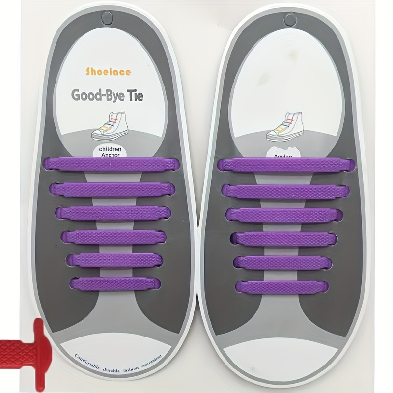 16pcs No Tie Elastic Shoe Laces for Adults - Black & White Silicone Tieless Laces for Sneakers - Durable, Comfortable, and Hassle-Free Design