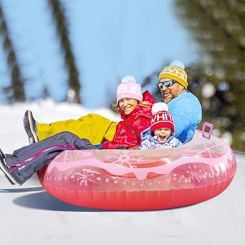 Christmas Snow Tube For 2 Persons Inflatable Snow Sled With - Temu