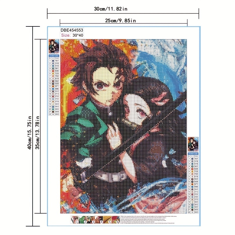Demon Slayer Diamond Art Painting Kits for Adults - Anime Round Full Drill  Diamond Dots Paintings for