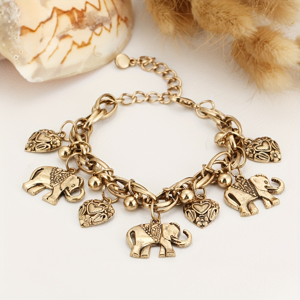 Retro Carved Elephant Delicate Bracelet
