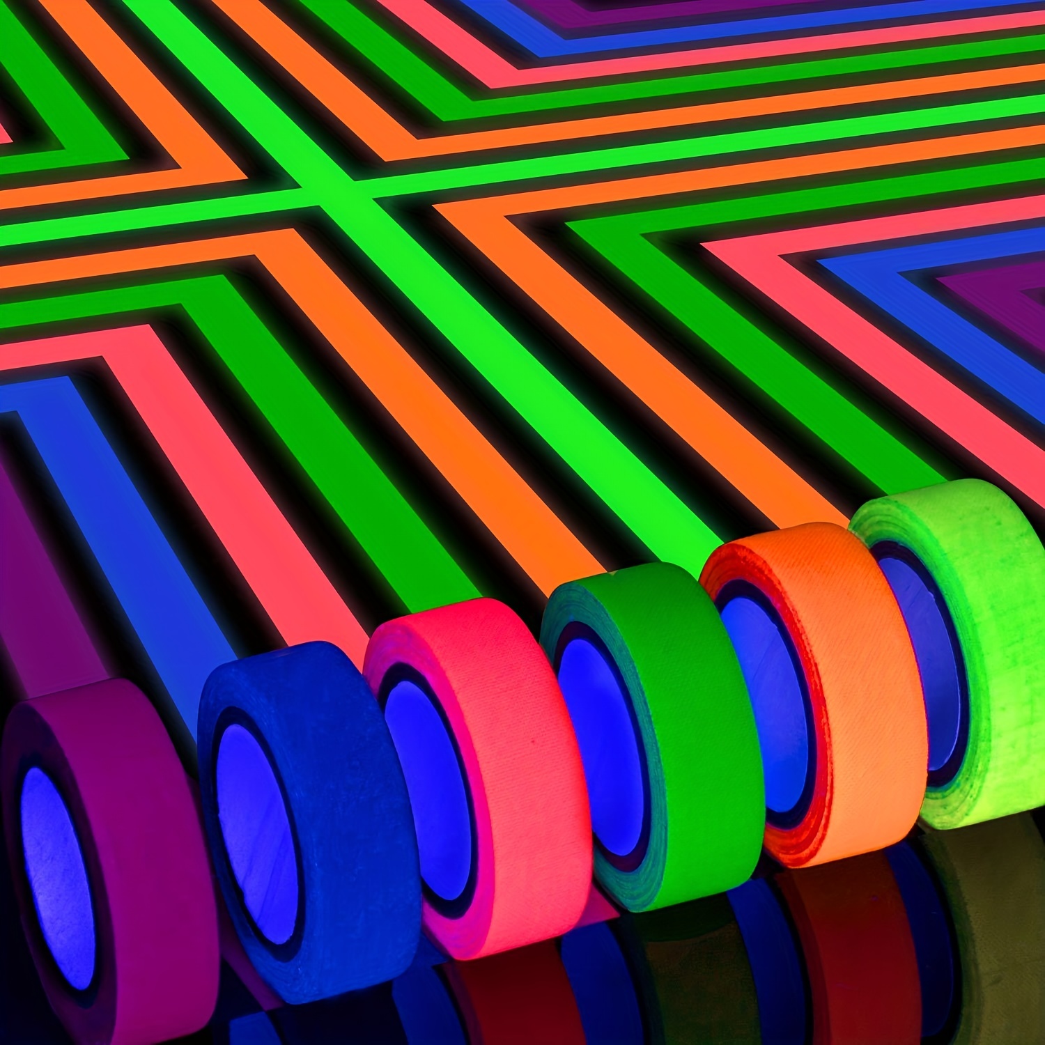 Neon-Klebeband, Fluoreszierendes, Ultraviolettes Schwarzlicht-Leuchtband  Für UV-Partys (0,6 Zoll X 16,5 Fuß) - Temu Switzerland