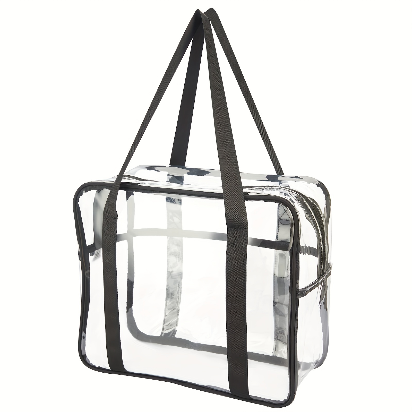 Lot de 3 grands sacs de voyage transparents pour articles de toilette, sacs  de maquillage cosmétiques en plastique transparent imperméable, sacs de  rangement transparents pour organisateur d'emballage (noir) 