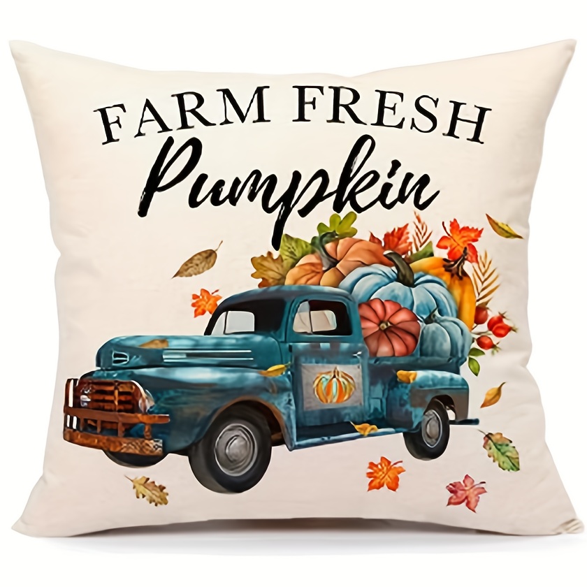 Fall Decorative Throw Pillow Covers Pumpkins Thankful - Temu