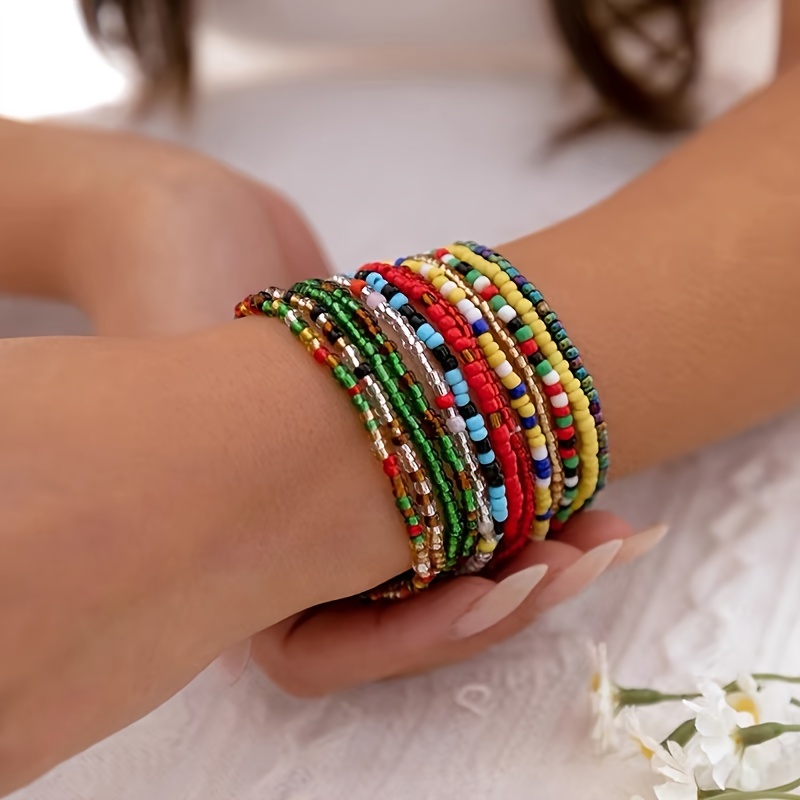 Go2Boho Mix Color Beaded Handmade Simple Rope Charm Bracelet for Women Men  Gift Fashion Jewelry Friendship Beads Bracelets
