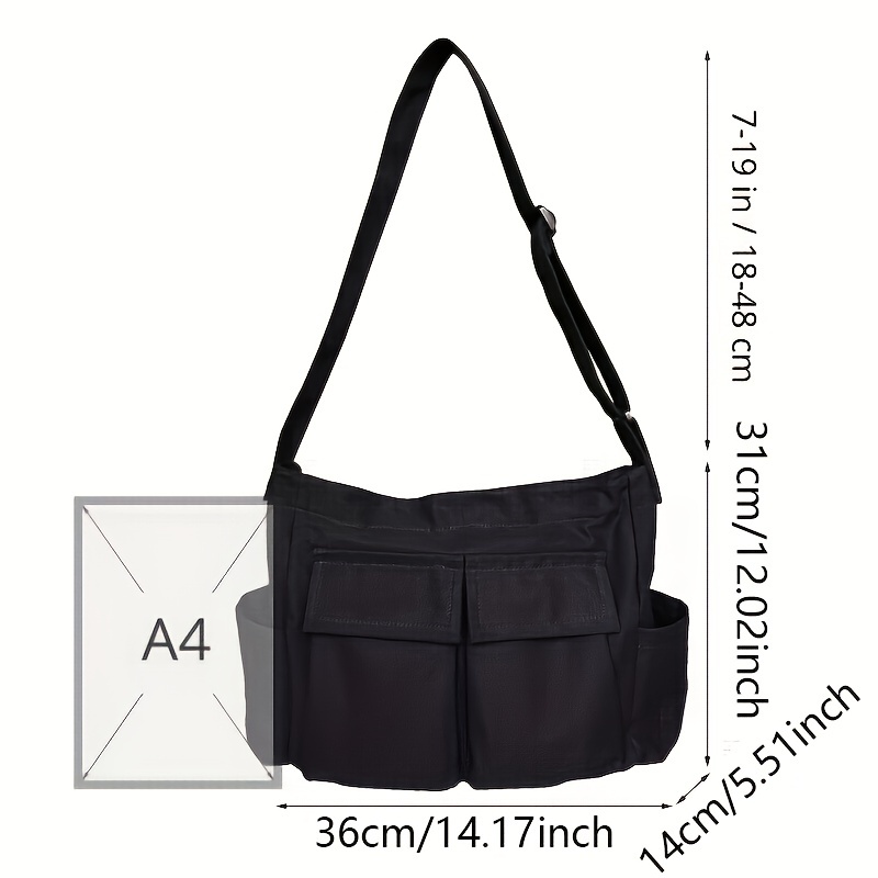 Butwevi Canvas Shoulder Chest Handbags Men Casual Crossbody Messenger Bag  (Black)