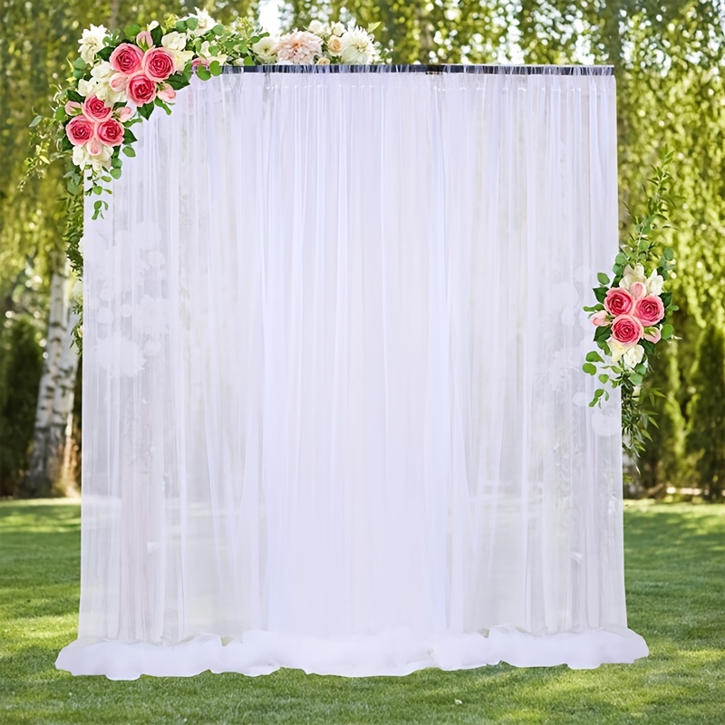 1pc White Yarn Background Cloth Wedding Background Decoration Party Decoration  Background | Shop The Latest Trends | Temu