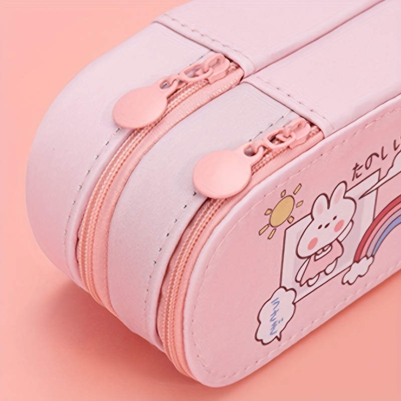 Large Capacity Pencil Case Water Proof Pu Leather Pencil - Temu