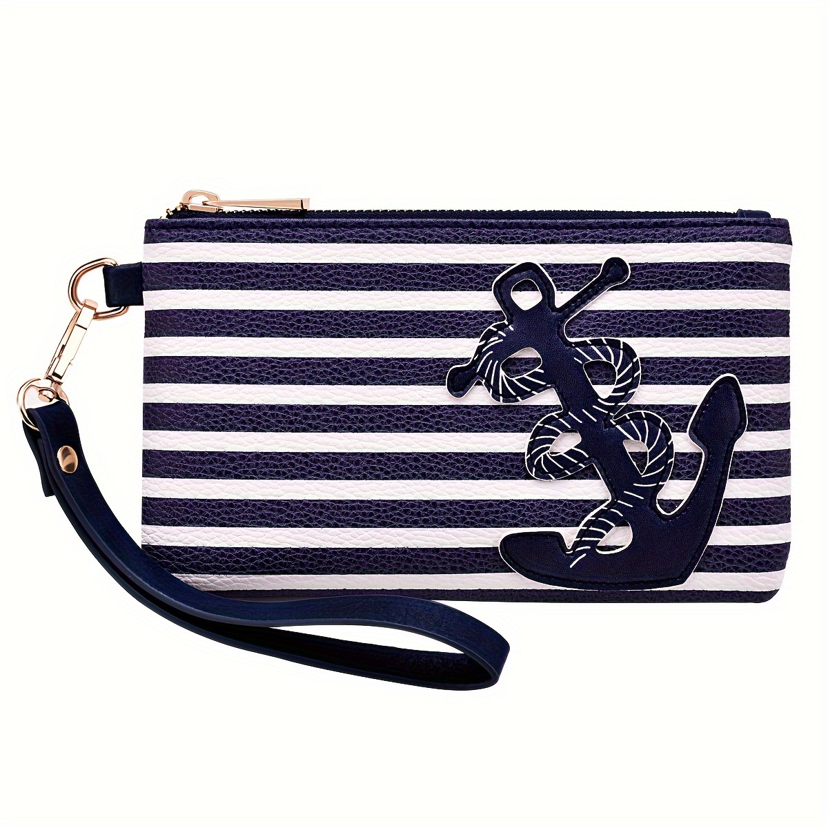 

Nautical Anchor Coin Purse, Fashion Pu Leather Credit Card Holder, Women's Casual Wallet & Wristlet