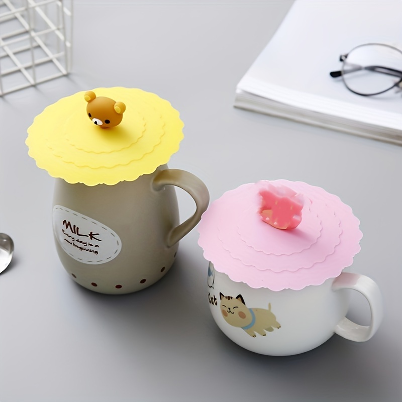 Cartoon Silicone Cup Cover Dustproof Leakproof Tea Coffee Sealed