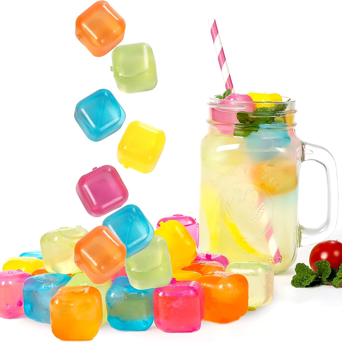 25 Pack Reusable Ice Cubes for Drinks