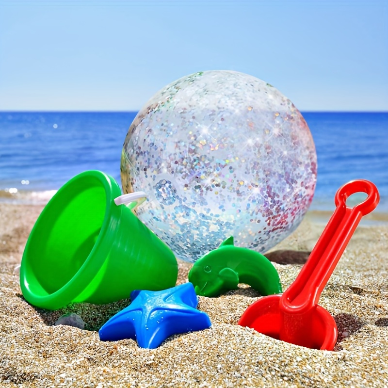 Paillettes transparentes ballon de plage gonflable – Grandado