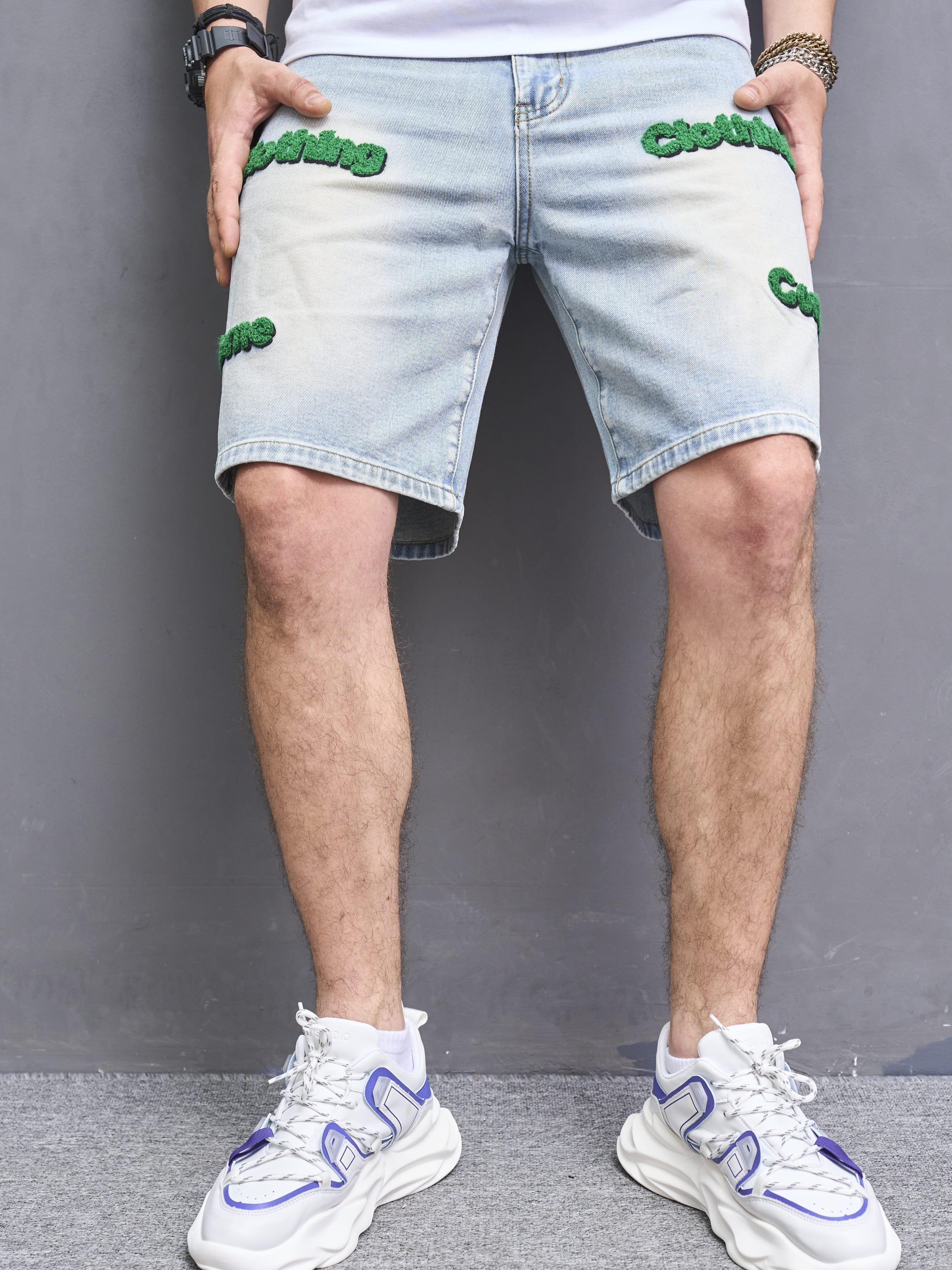 Loose Fit Big Pocket Denim Shorts Men's Casual Street Style - Temu