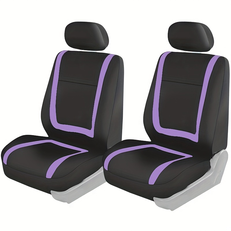 Car Seat Covers Front Pairs Polyester Gray Purple Beige Black Blue Red Car  Seat Cushion Universal Fit Seat Protector Decoration Auto Accessories - Temu