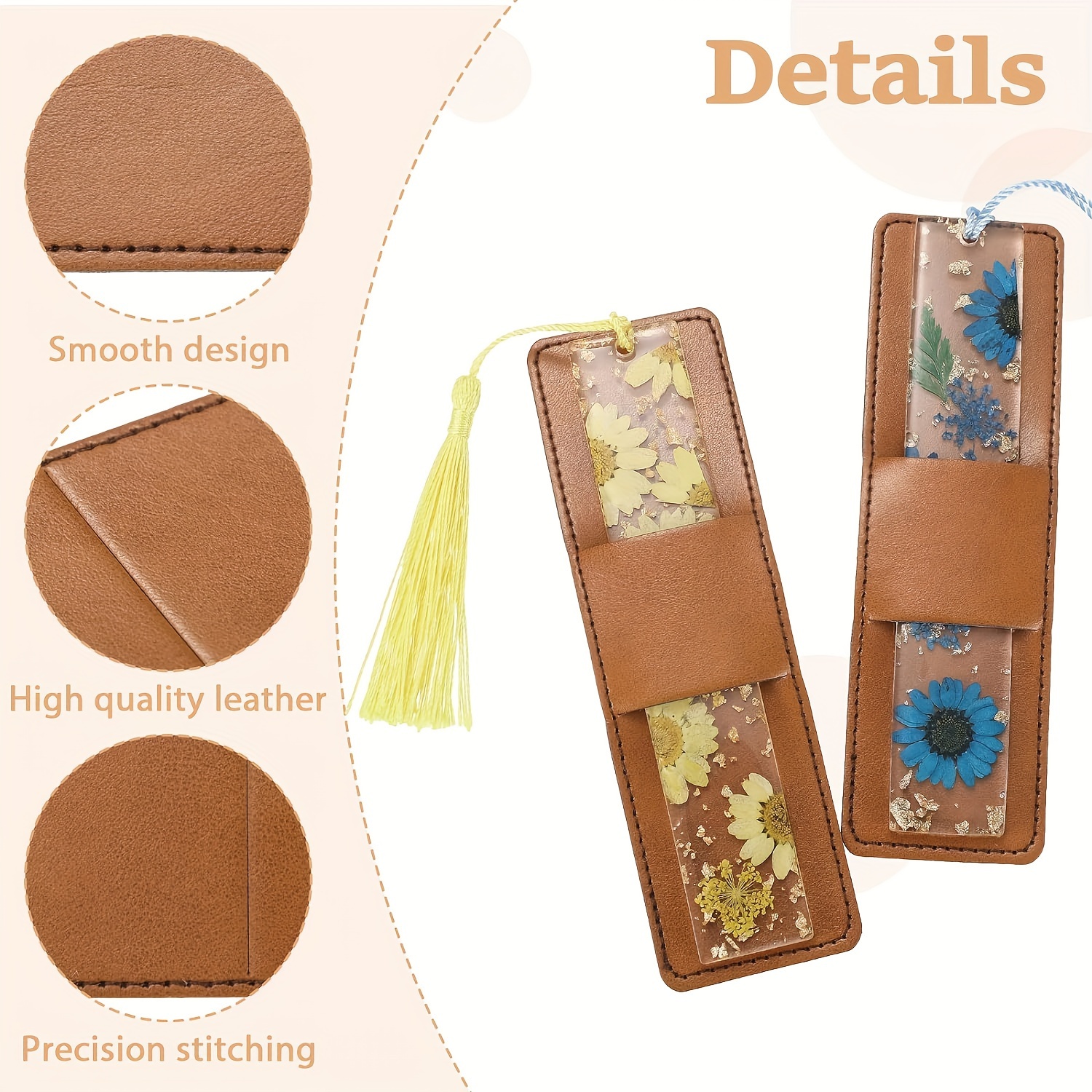 200pcs/lot High Quality Bookmark Blank PU Leather Pendant Tags For
