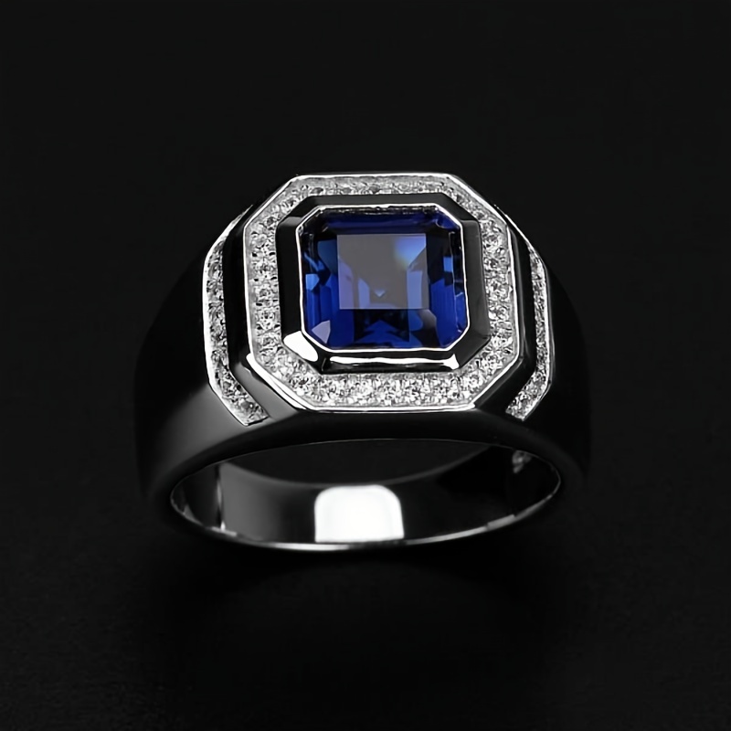 Men's Classic Artificial Sapphire Zinc Alloy Ring