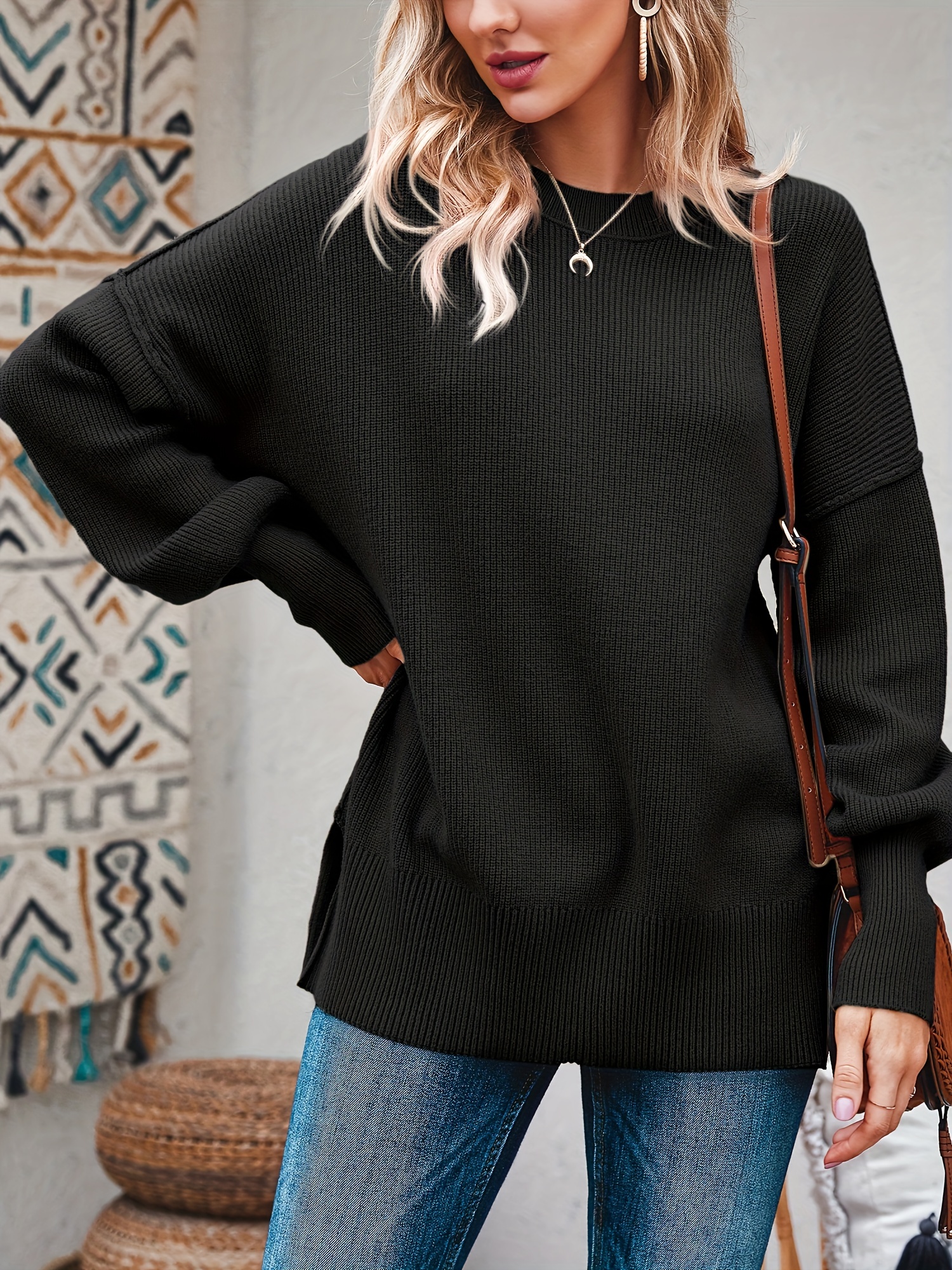 Side hot sale shoulder sweater