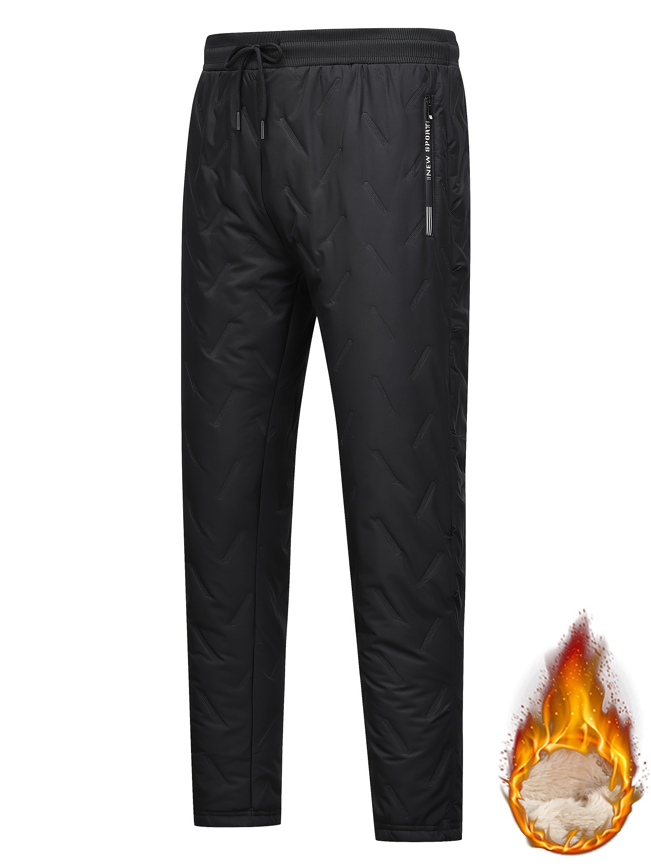 Warm Fleece Quick Drying Windbreaker Pants, Men's Casual Medium Stretch  Sport Pants For Fall Winter Outdoor Hiking Camping