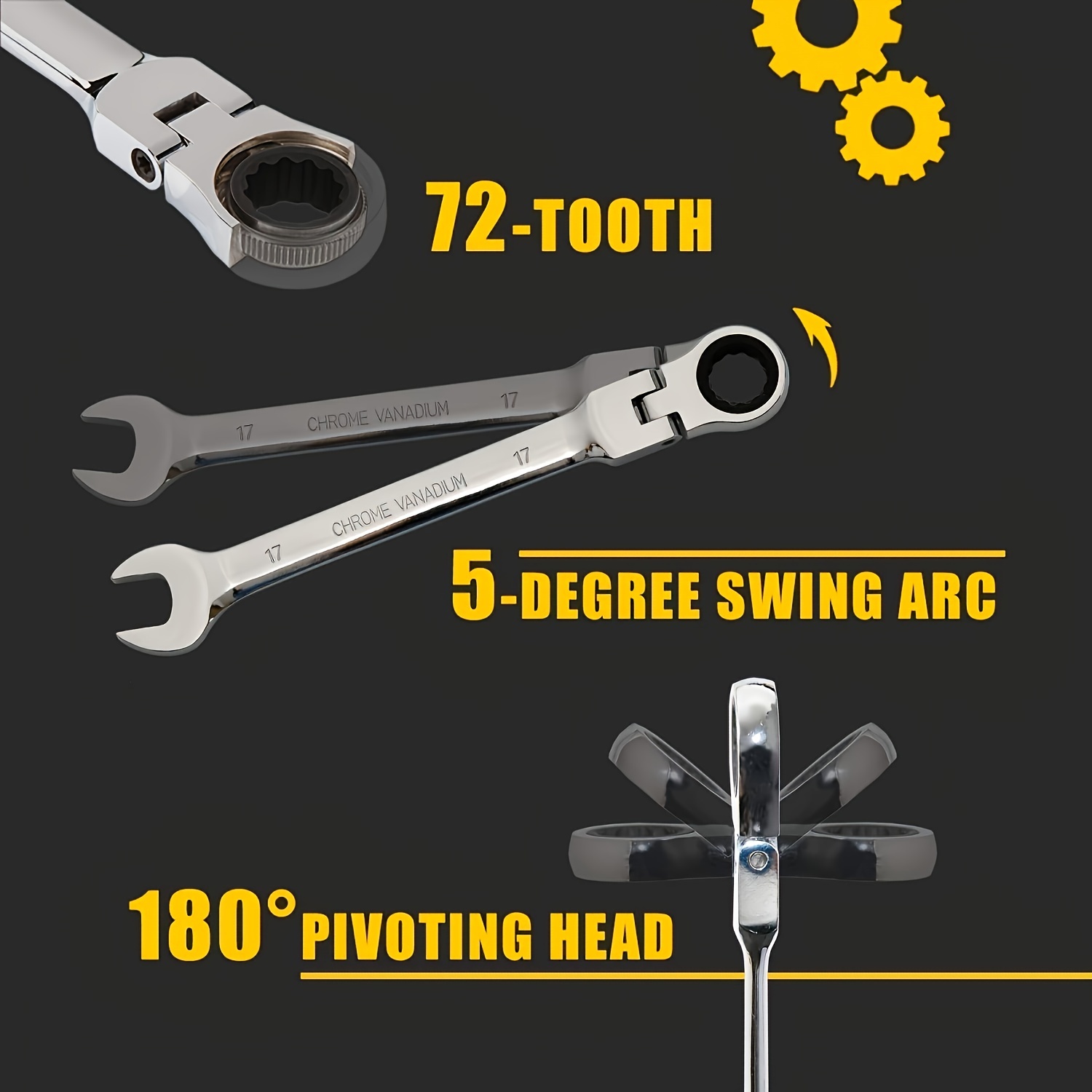 Dual use Ratchet Head Quick Wrench Set Hardware Tools 72 - Temu
