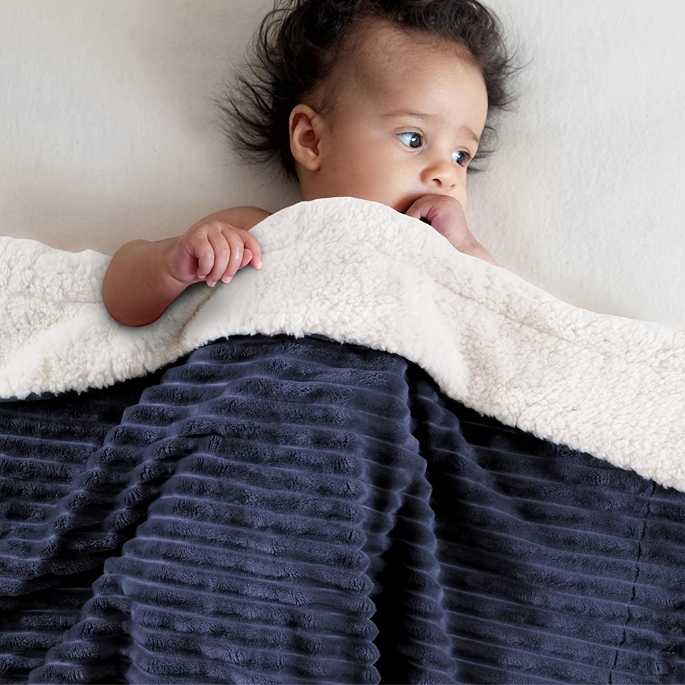 Thick Baby Blanket, Fuzzy Sherpa Fleece Blanket Soft Reversible Warm  Receiving Blankets For Toddler, Infant, Boys And Girls Gift Reversible Cozy  Blanket For Crib, Stroller, Nap, Outdoor (navy, ) - Temu Latvia