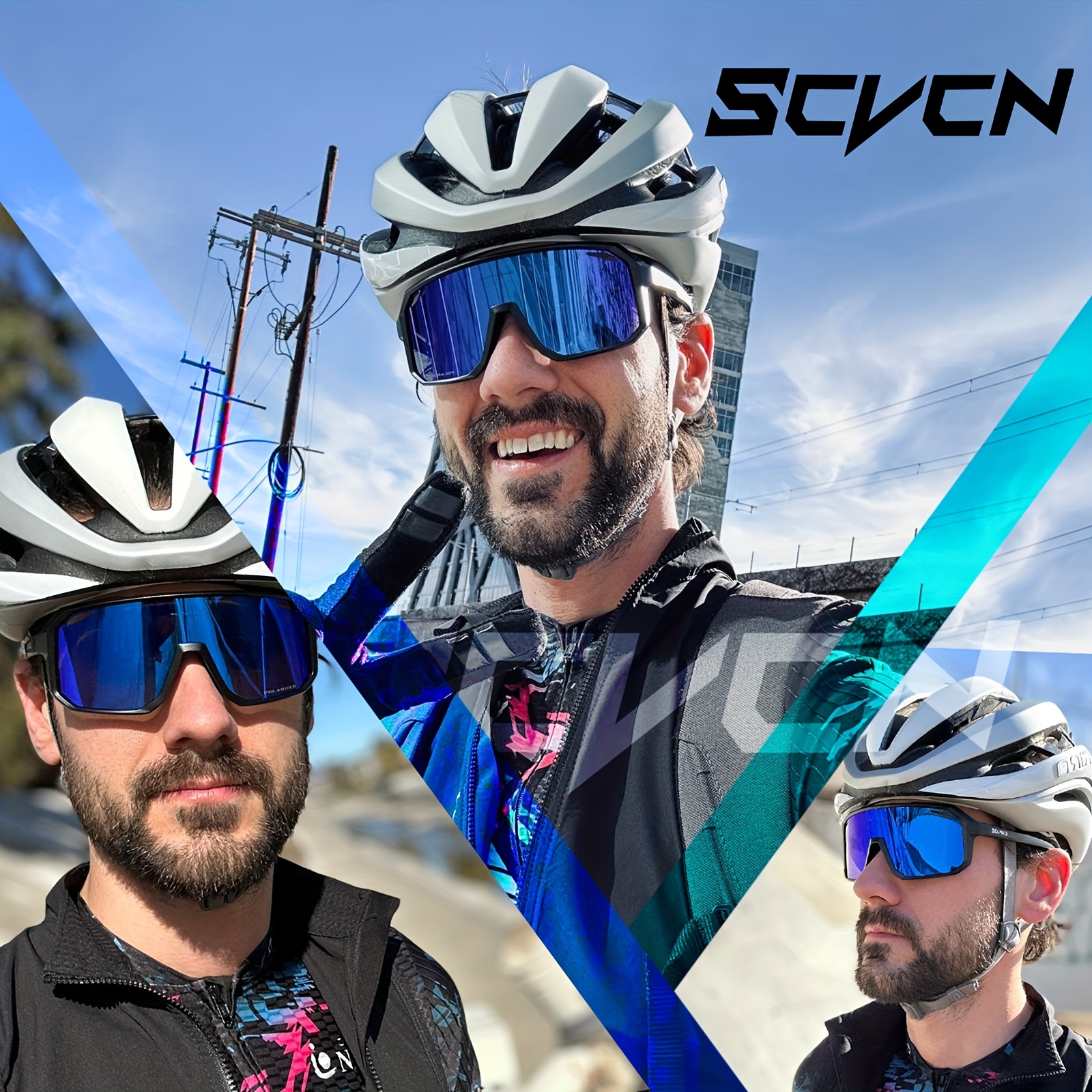 SCVCN,Googles,1 Lens No Box Cycling Sunglasses Outdoor Glasses MTB Men Women Sports Goggles, Safety Glasses UV400 Bicycle Glasses for Outdoor