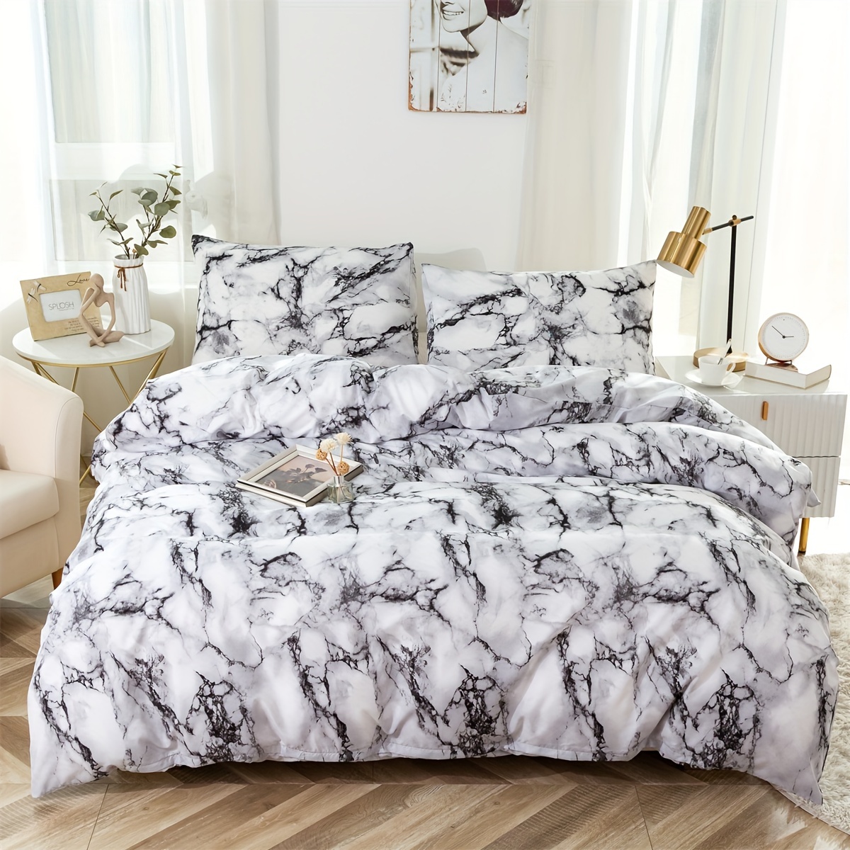 Marble Pattern Duvet Cover 3pcs Set