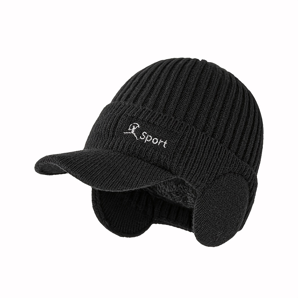 1pc Outdoor Knitted Warm Ear Protection Baseball Hat For Men Ideal