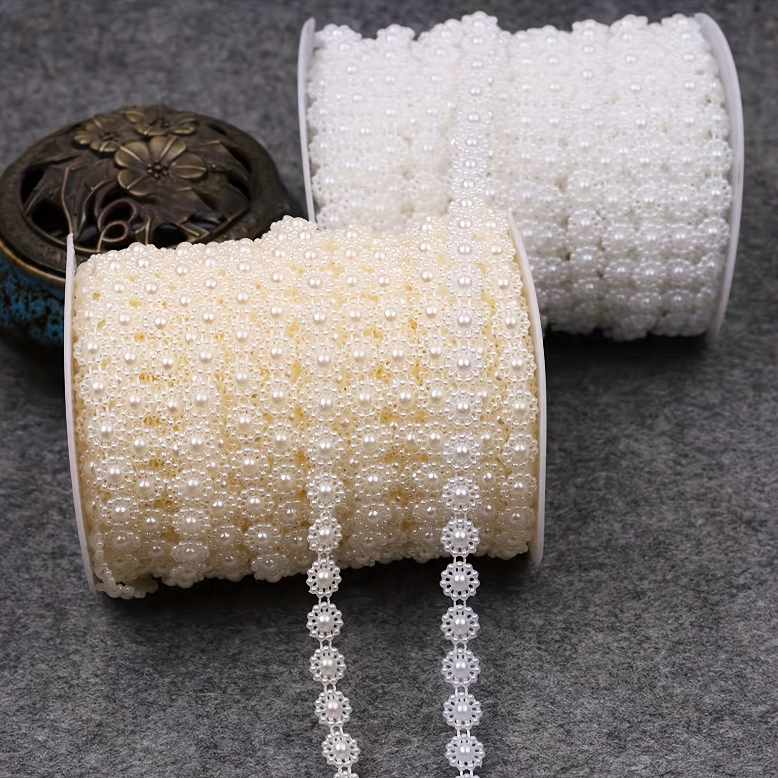 

1 Roll 3m Sun Flower Pearl Chain Wired Beads Handmade Diy Hair Accessories Materials Jewelry Accessories (excluding Wood Grapefruit)