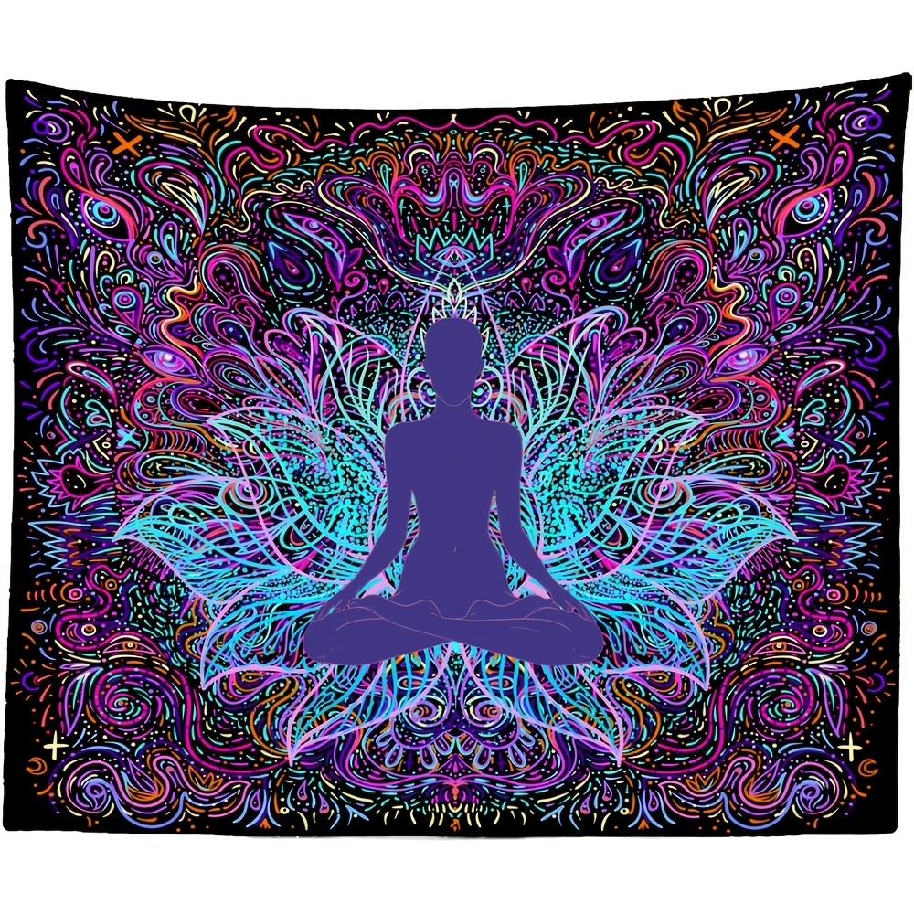 Lotus Flower Yoga Tapestry Calming Wall Hanging Home Office Decor