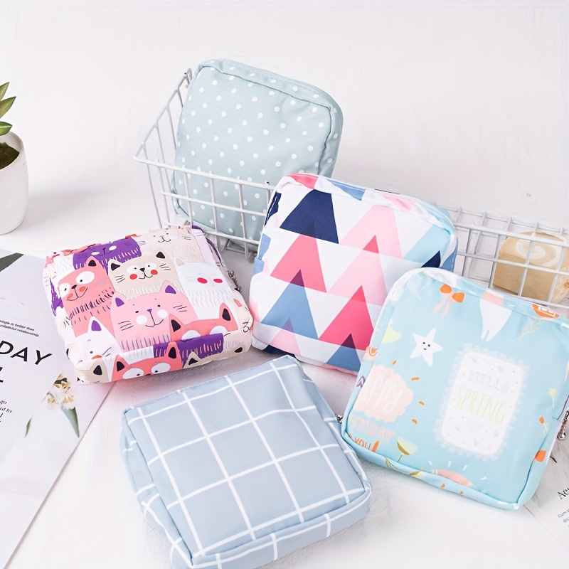 4Pcs Sanitary Napkin Storage Bag, Small Menstrual Period Bag Period Pouch  Waterproof ,Tampon Organizer Pouch Tampon Pad Holder for Purse, Pad Bag
